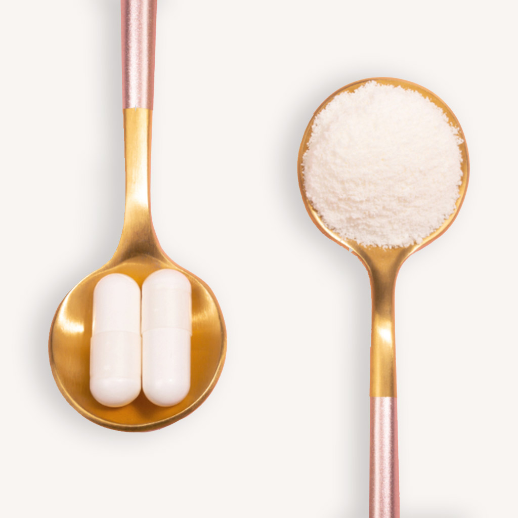 capsula y polvo post colageno