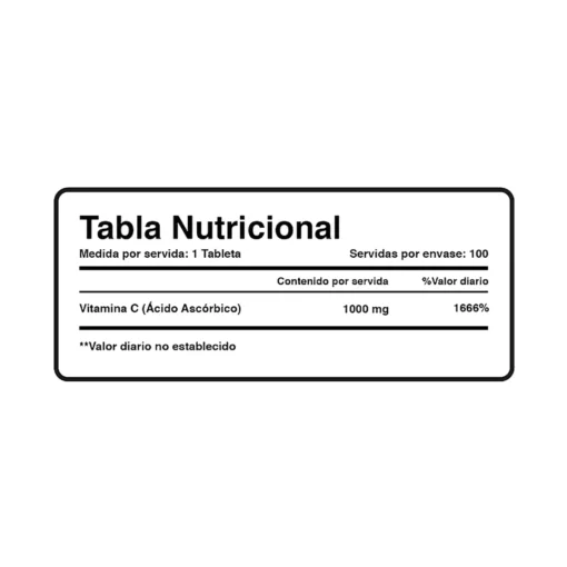 Vitamina C 1000mg (100 Tabletas) - Imagen 3
