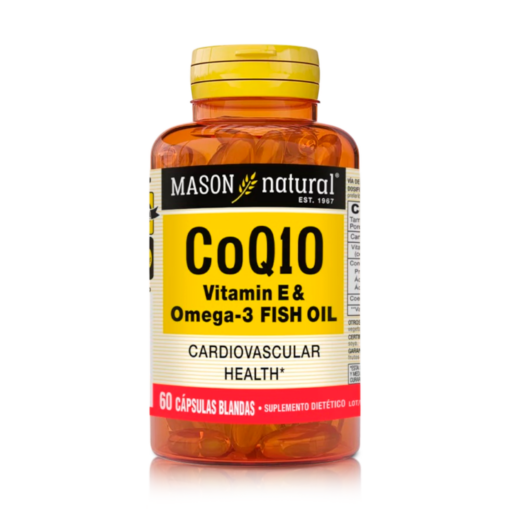 Coenzima Q10, Vitamina E & Omega 3 (60 Cápsulas Blandas)