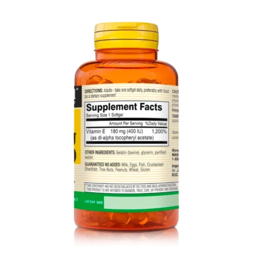 Vitamina E - 400 IU (100 Cápsulas Blandas) - Imagen 2