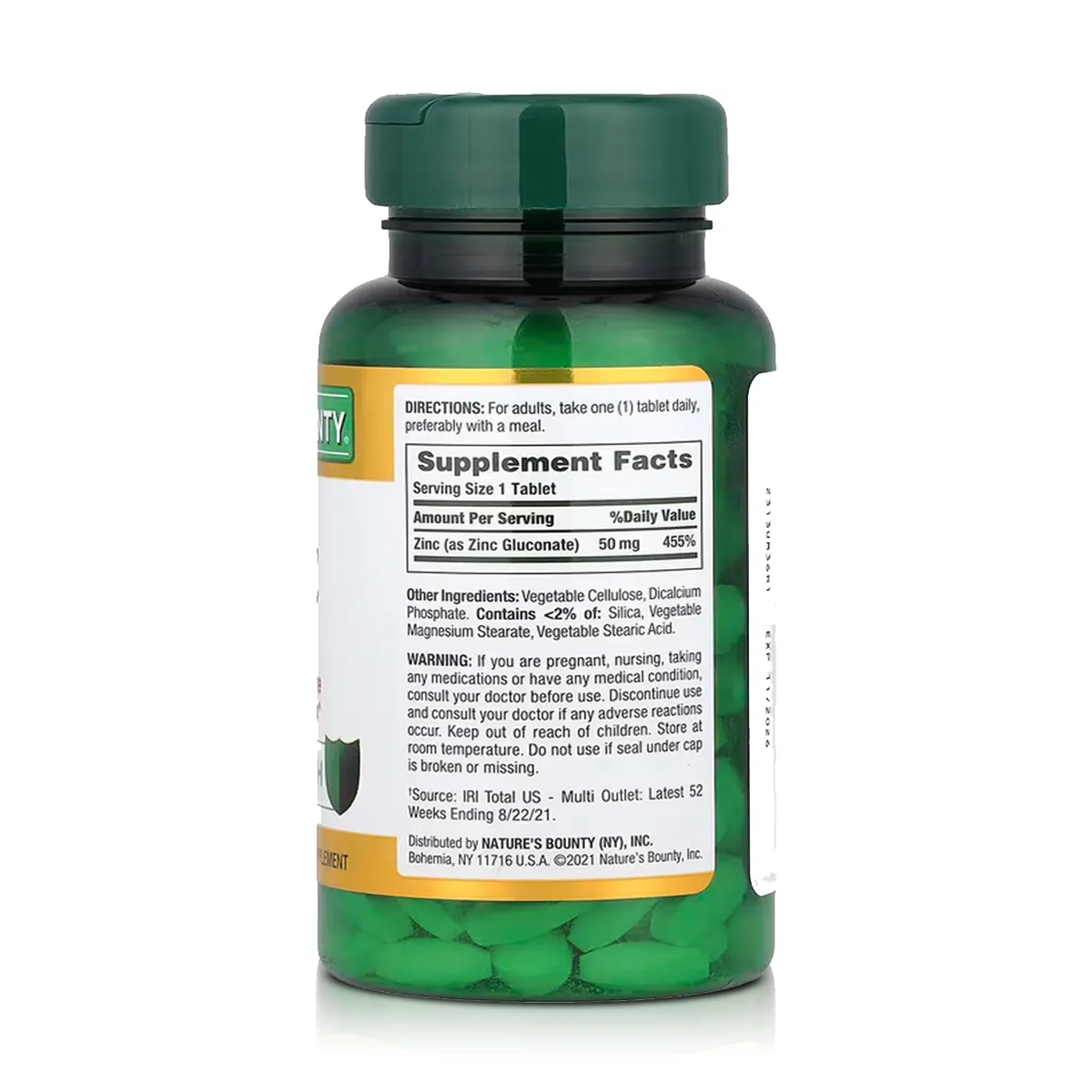 Zinc 50 mg (250 Tabletas) - Nature's Bounty