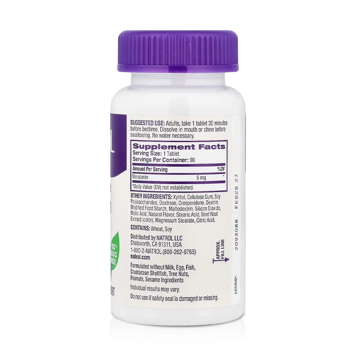 Melatonina 5 mg (90 Tabletas) - Natrol
