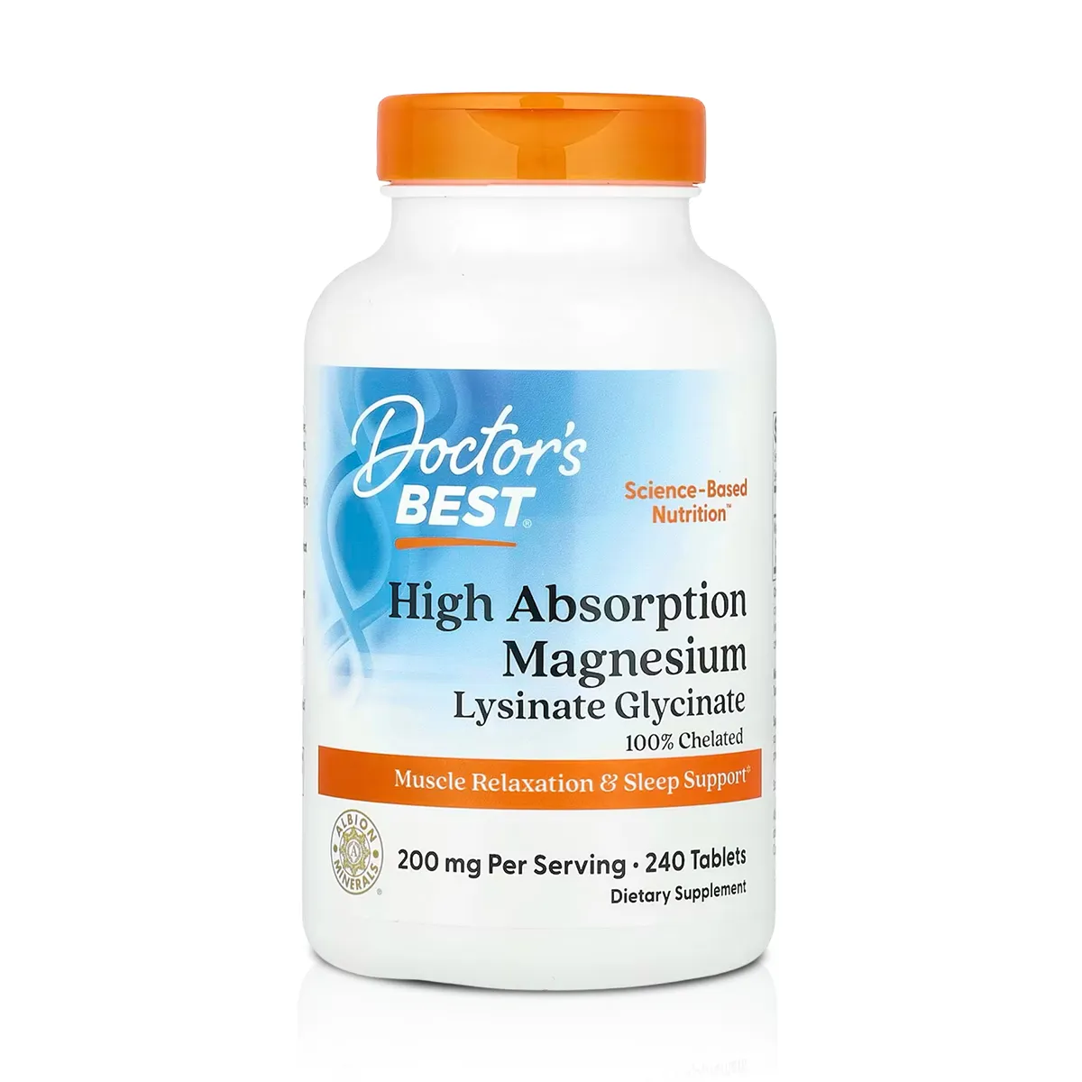 Bisglicinato de Magnesio 200mg (240 Tabletas) - Doctor's Best