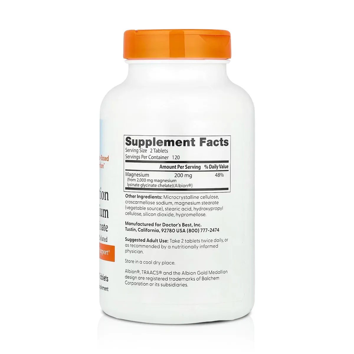 Bisglicinato de Magnesio 200mg (240 Tabletas) - Doctor's Best