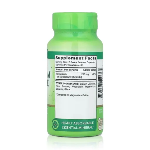 Glicinato de Magnesio 200mg (60 Cápsulas) - Nature’s Truth