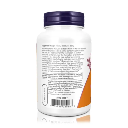 NAC, Quercetina y Zinc (90 Cápsulas Vegetales) - NOW Foods 2