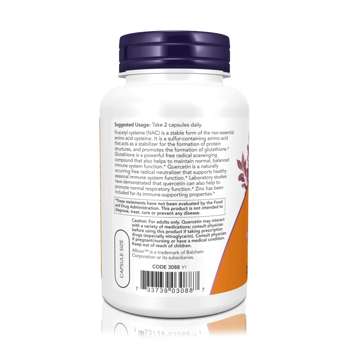 NAC, Quercetina y Zinc (90 Cápsulas Vegetales) - NOW Foods 2