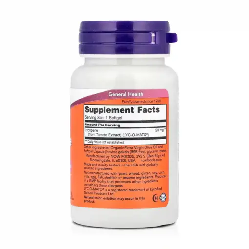 Licopeno 20mg (50 Cápsulas) - NOW Foods