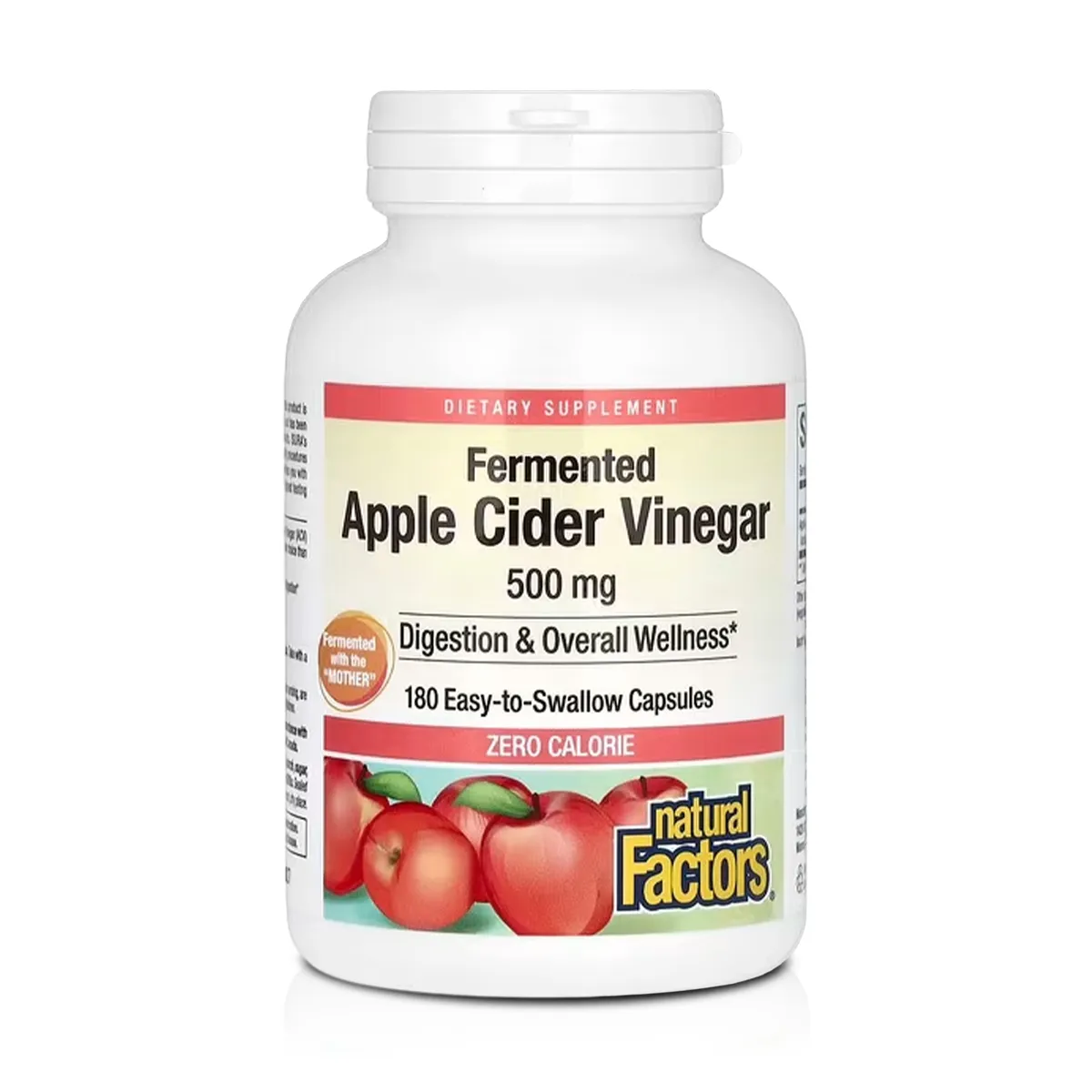 Vinagre de Manzana Fermentada 500 mg (180 Cápsulas) – Natural Factors