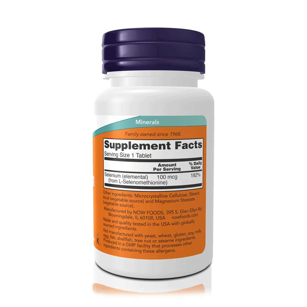 Selenio 100 mcg (100 Tabletas) - NOW Foods