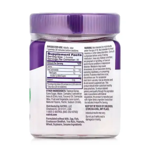 Melatonina en Gomitas 5 mg (90 Gomitas) - Natrol
