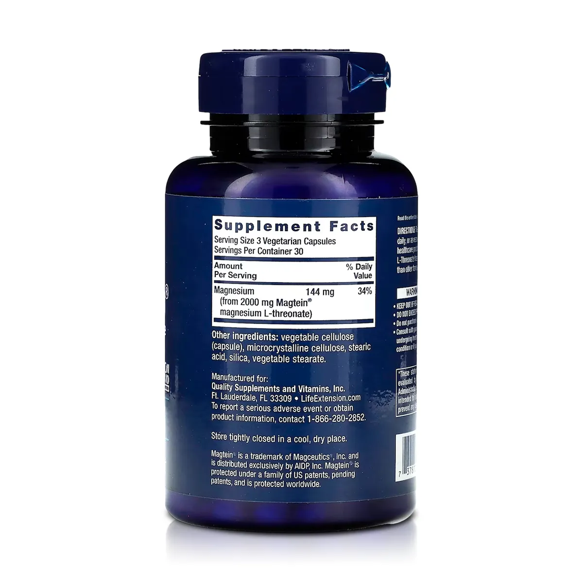 Neuro-Mag L-Treonato de Magnesio 144 mg (90 Cápsulas) - Life Extension