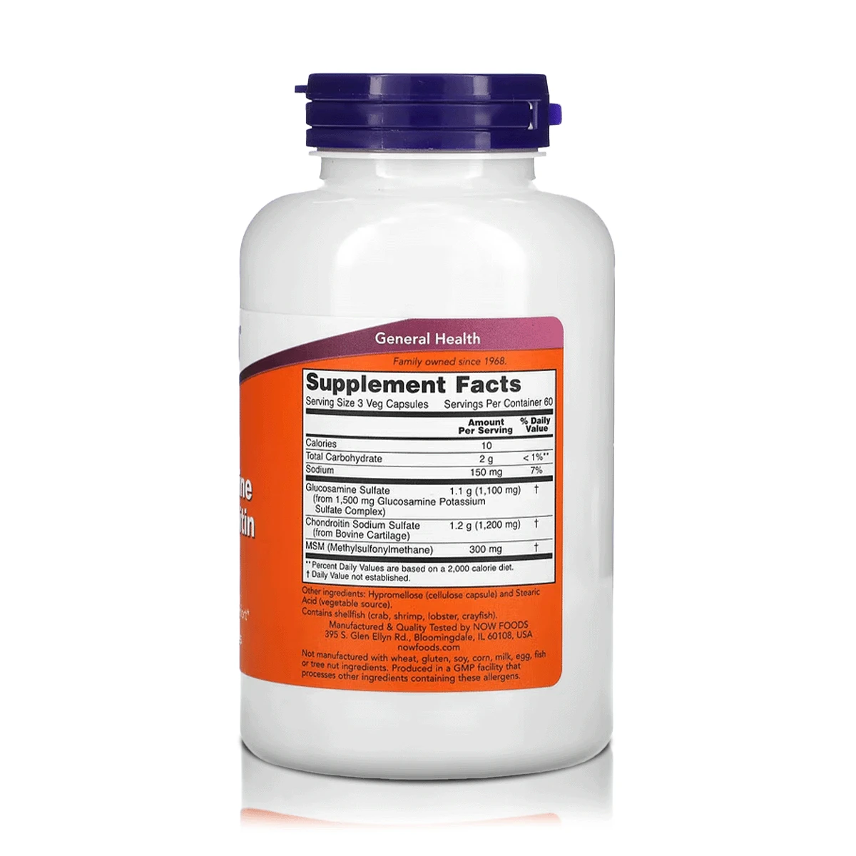Glucosamina, Condroitina y MSM (180 Cápsulas) - NOW Foods