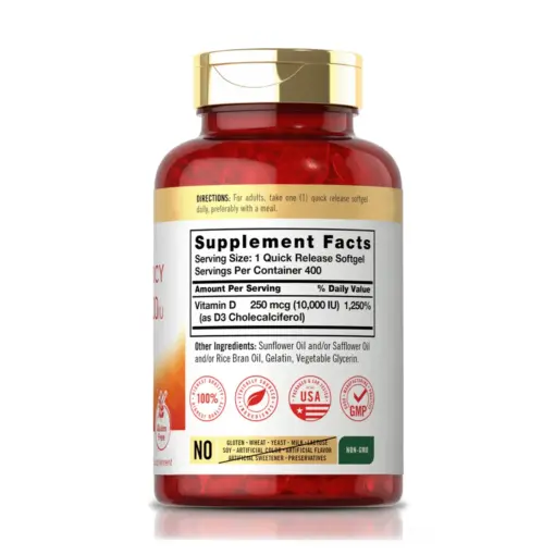 Vitamina D-3 10,000 IU (400 Softgels) - Carlyle 2
