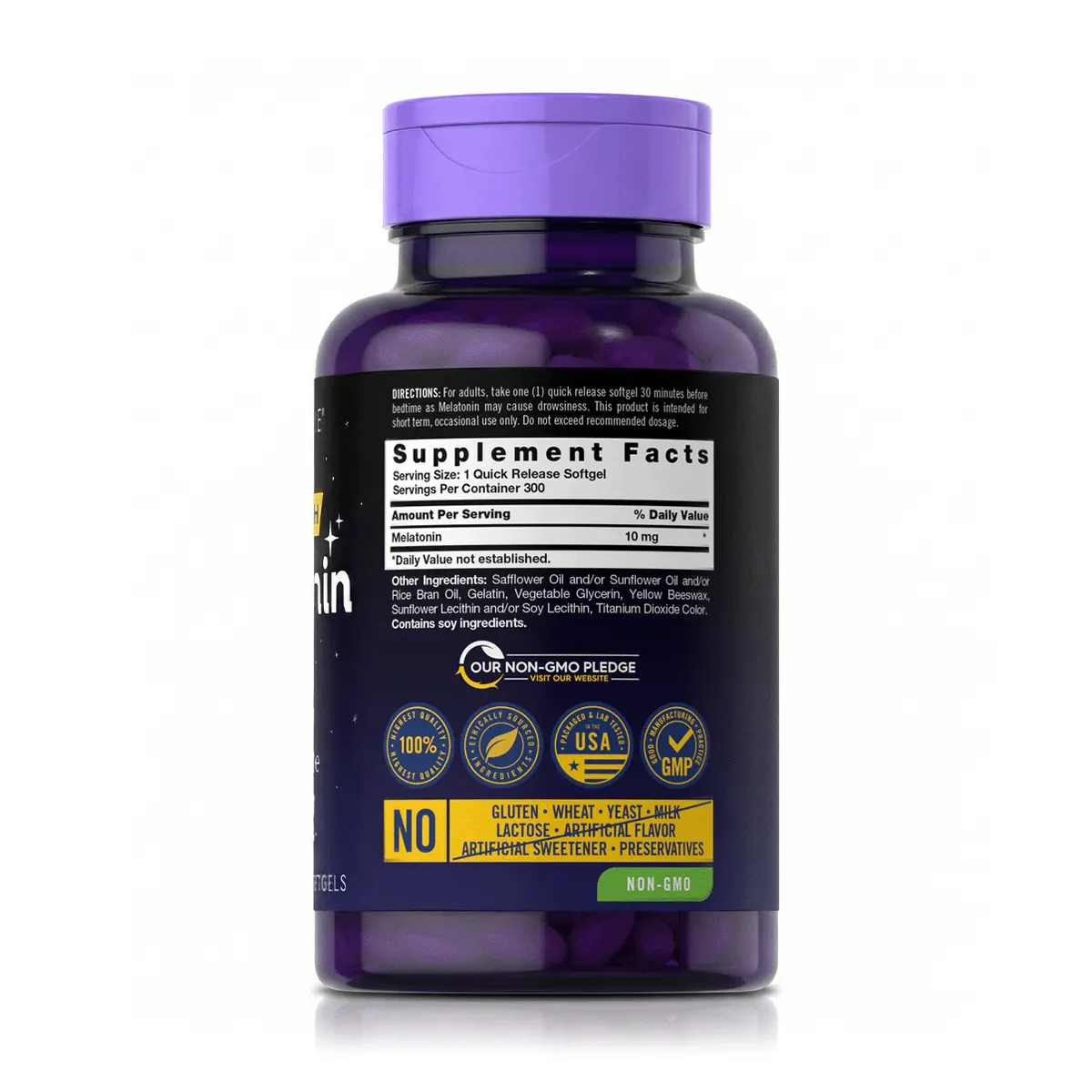 Melatonina 10 mg (300 Softgels) - Carlyle