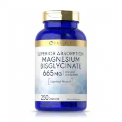 Bisglicinato de Magnesio 665 mg (250 Cápsulas) - Carlyle