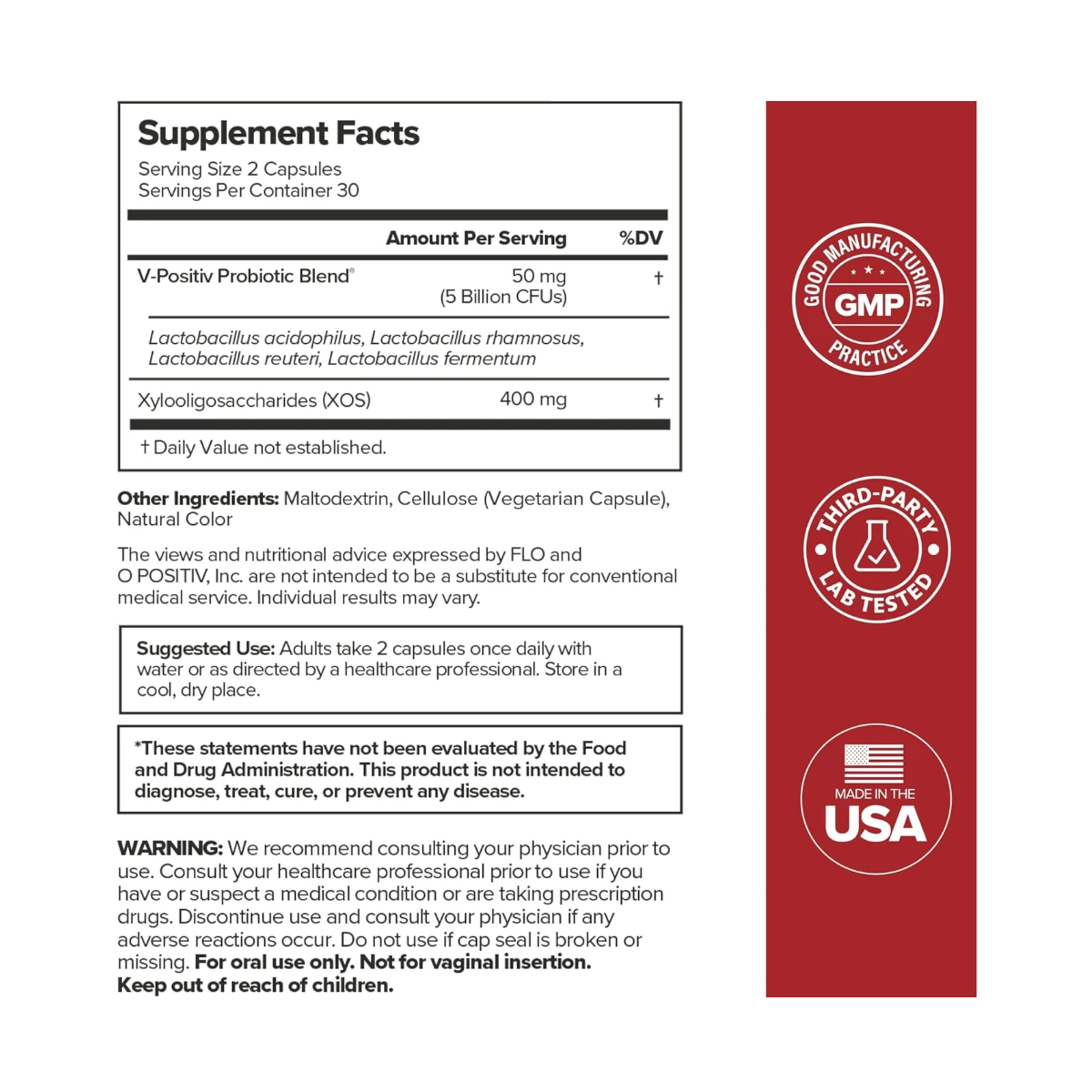 Uro Vaginal Probiotic (60 Cápsulas) - OPositiv