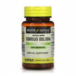 Ginkgo Biloba Hierba Entera 125mg (60 Cápsulas) – Mason Natural
