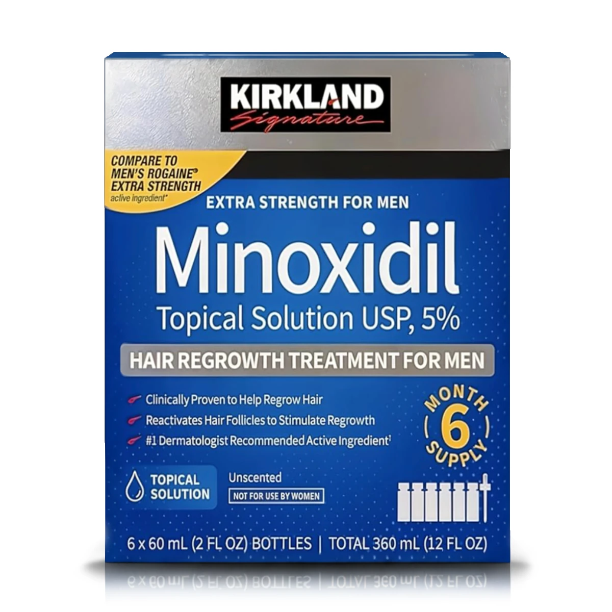 Minoxidil 5% 60 ml (6 Frascos) - Kirkland Signature