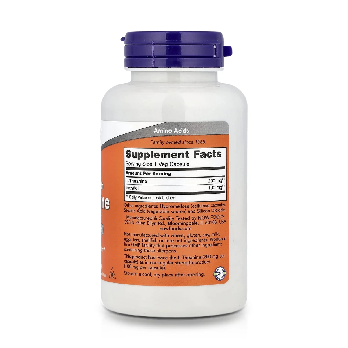L-Teanina 200 mg (120 Cápsulas) - NOW Foods