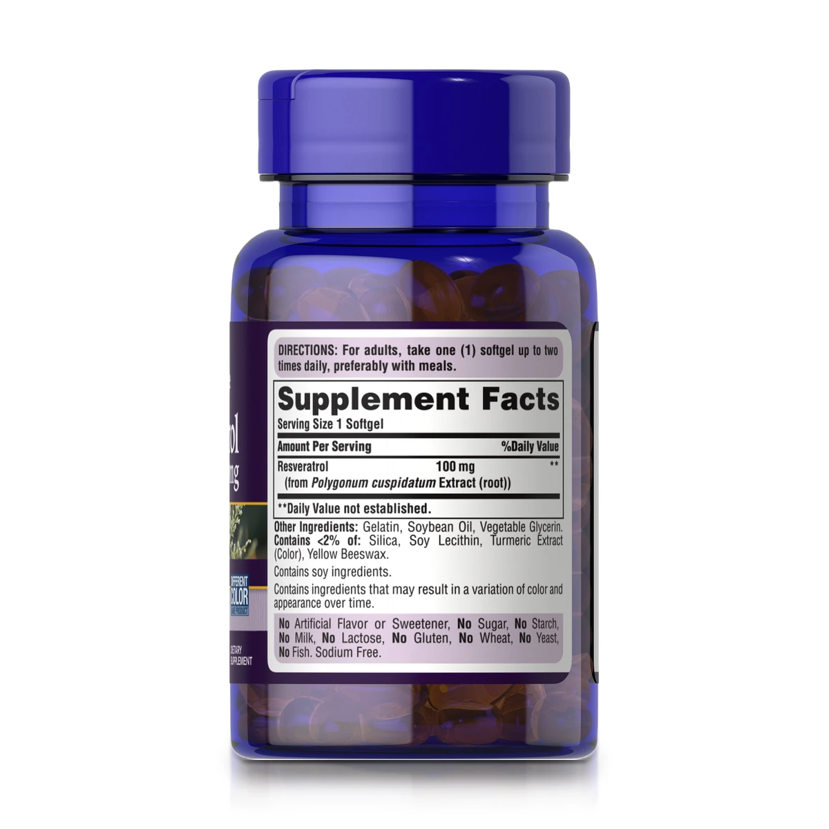 Resveratrol 100 mg (60 Softgels) - Puritan's Pride - Imagen 2