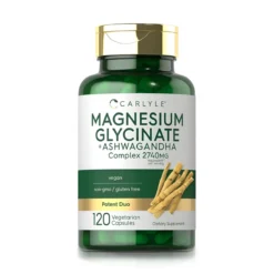 Glicinato de Magnesio 150 mg + Ashwagandha 1500 mg (120 Cápsulas) - Carlyle