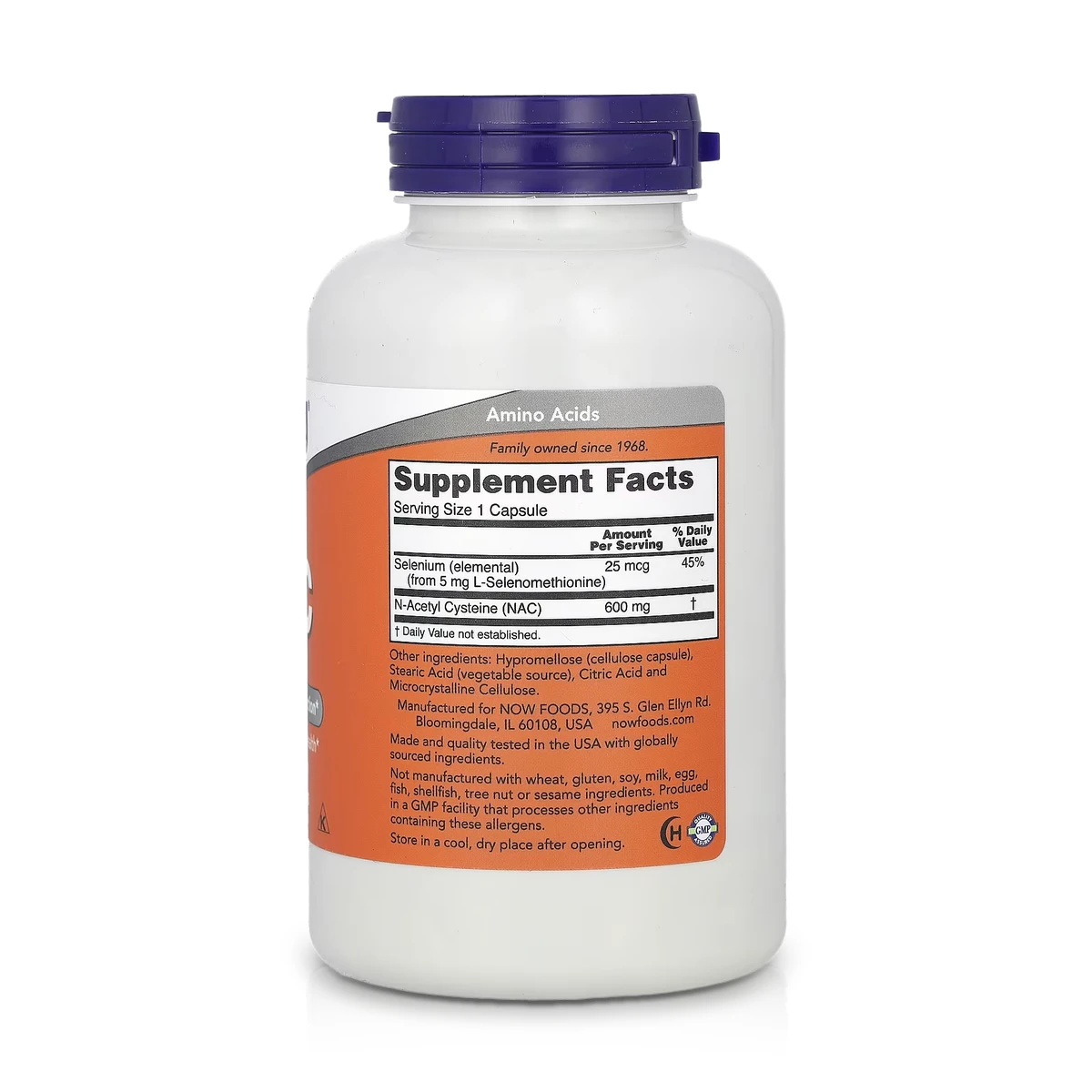 NAC 600 mg con Selenio (250 Cápsulas) - NOW Foods