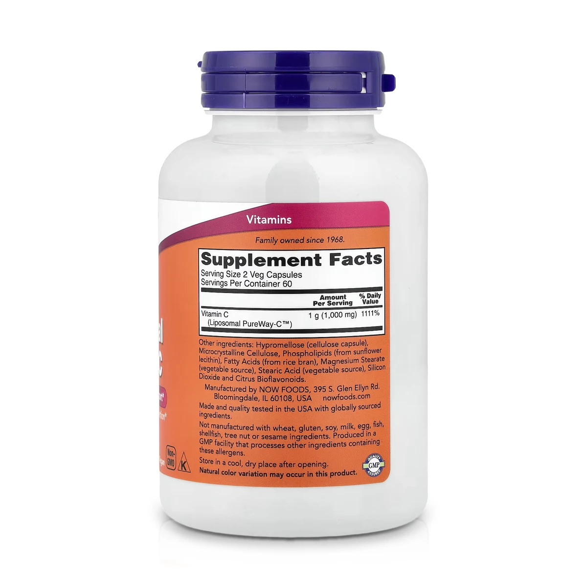 Vitamina C Liposomal 1 g (120 Cápsulas) - NOW Foods