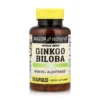 Ginkgo Biloba Hierba Entera 125 mg (180 Cápsulas) - Mason Natural