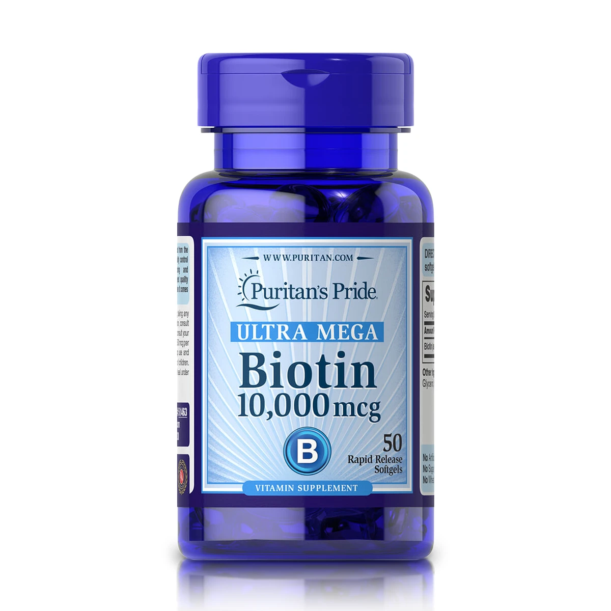 Biotina 10000 mcg (50 Softgels) - Puritan's Pride