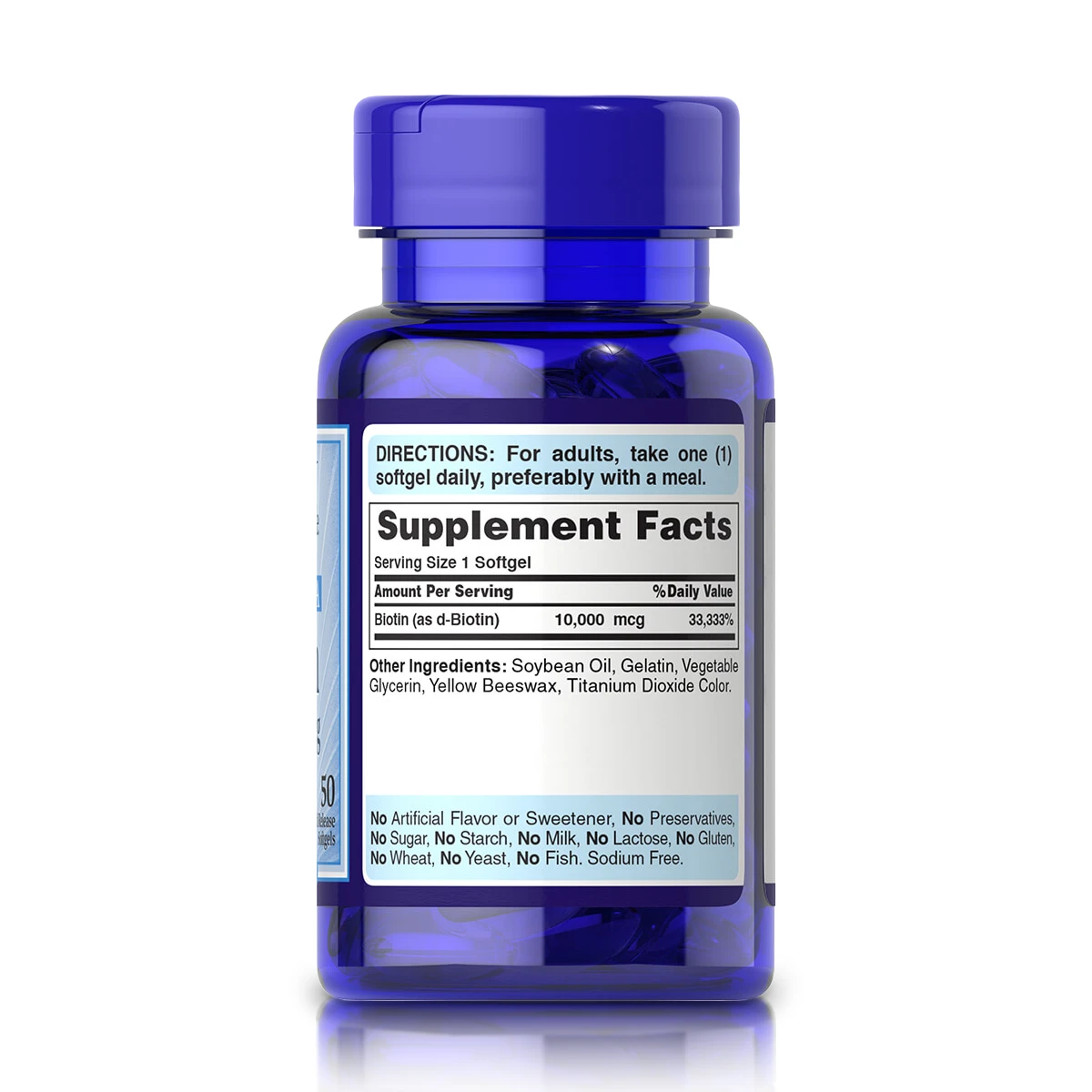 Biotina 10000 mcg (50 Softgels) - Puritan's Pride