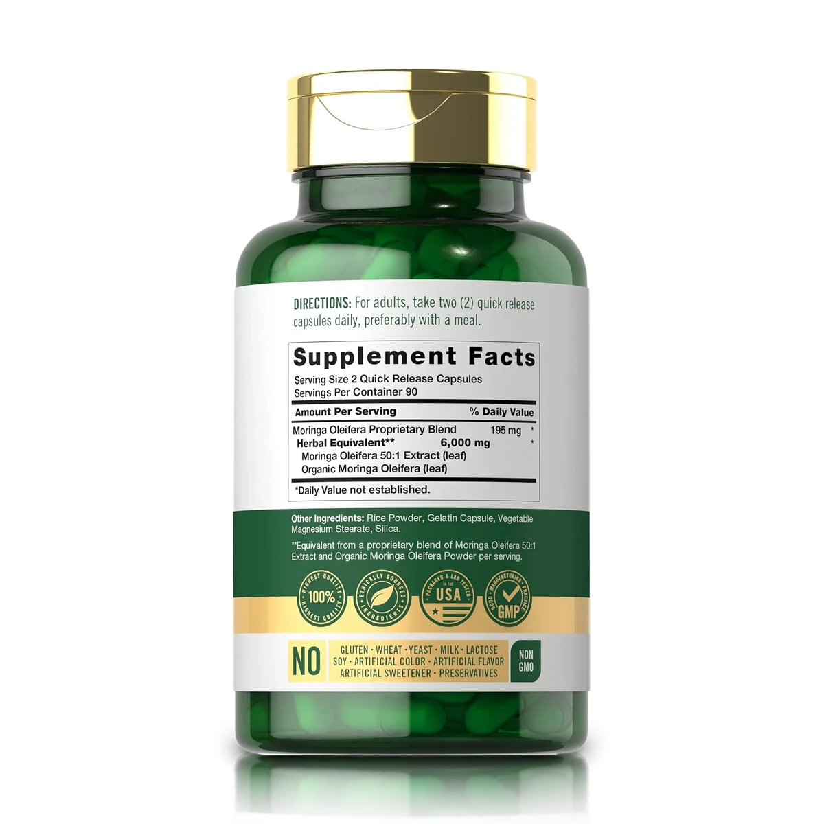 Moringa 6000 mg (180 Cápsulas) - Carlyle